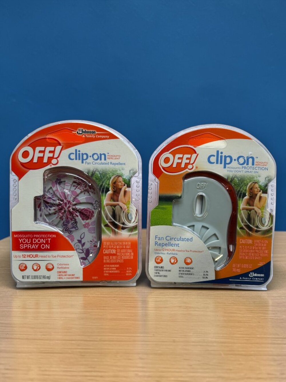 2 Pack, OFF! Clip-On Mosquito Repellent Fan Circulated Starter Kit Up To 12 Hrs